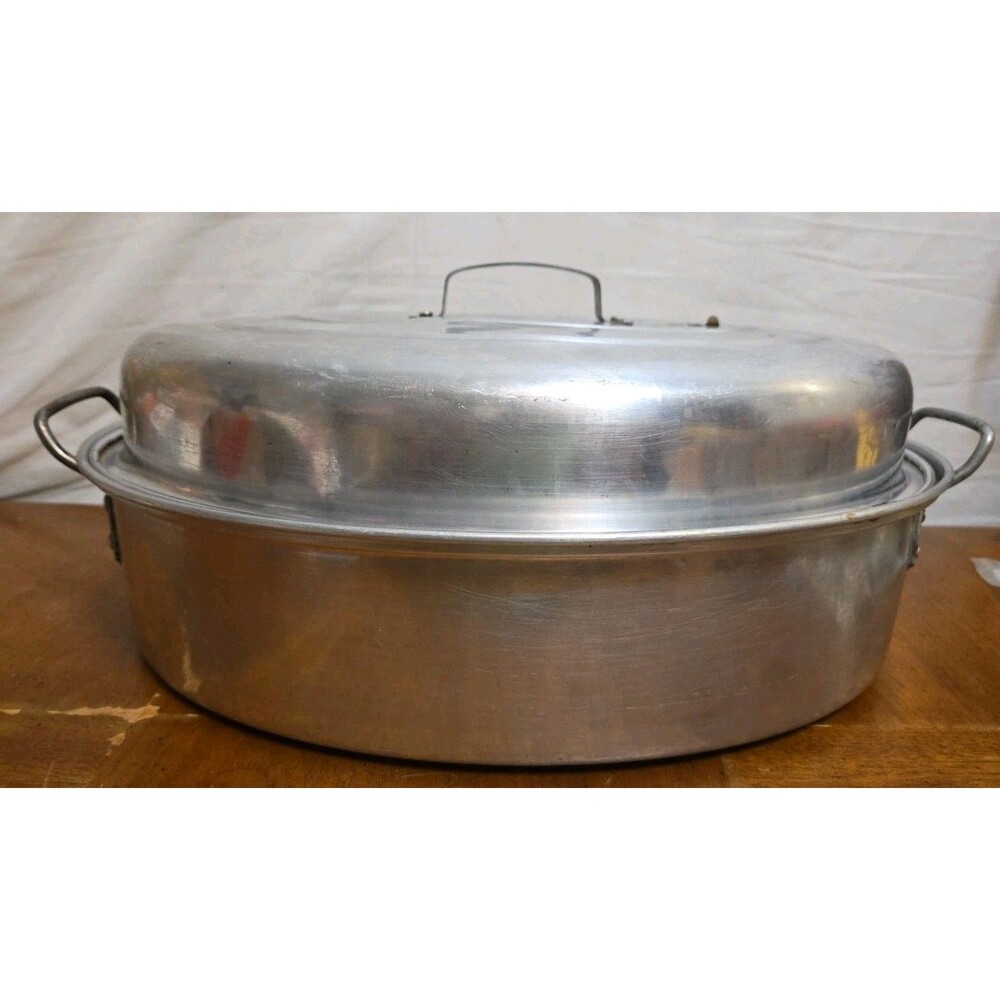 Mirro Large Roaster 877M Aluminum USA Vented Top 8-10 qt Vintage